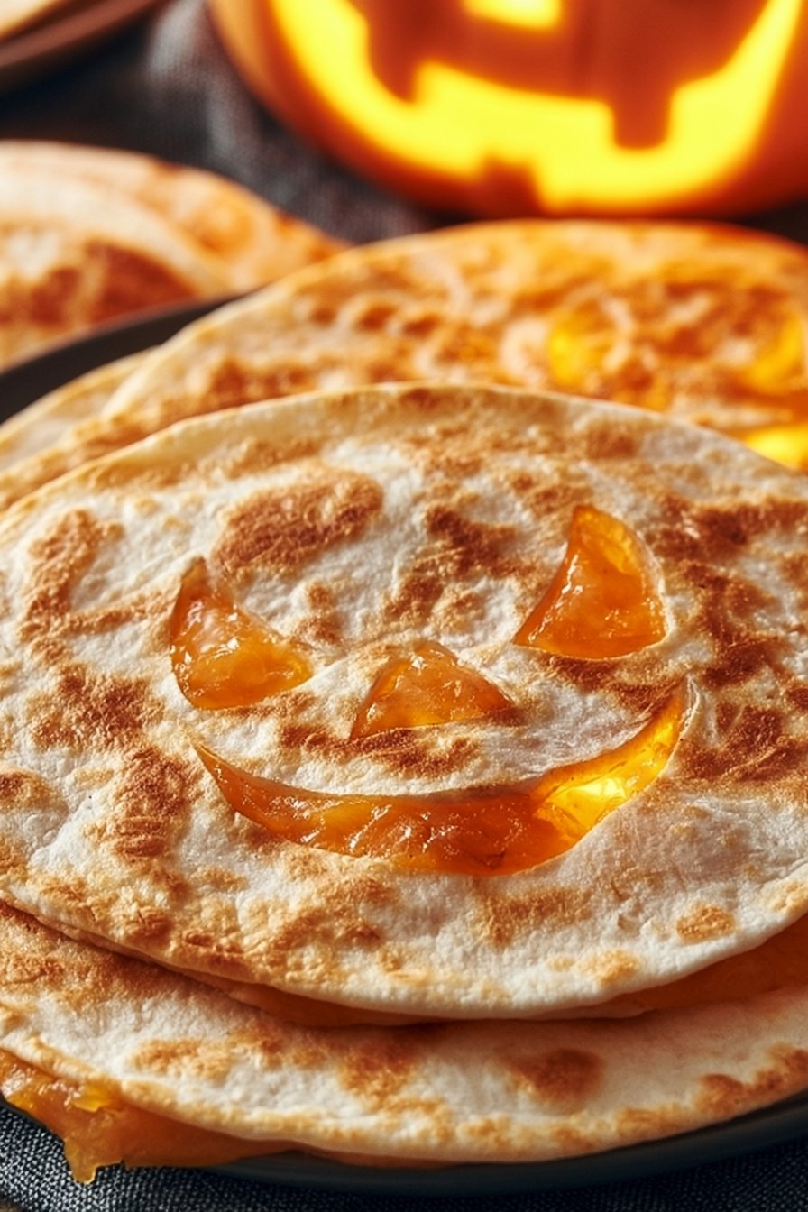 Jack o Lantern Quesadillas