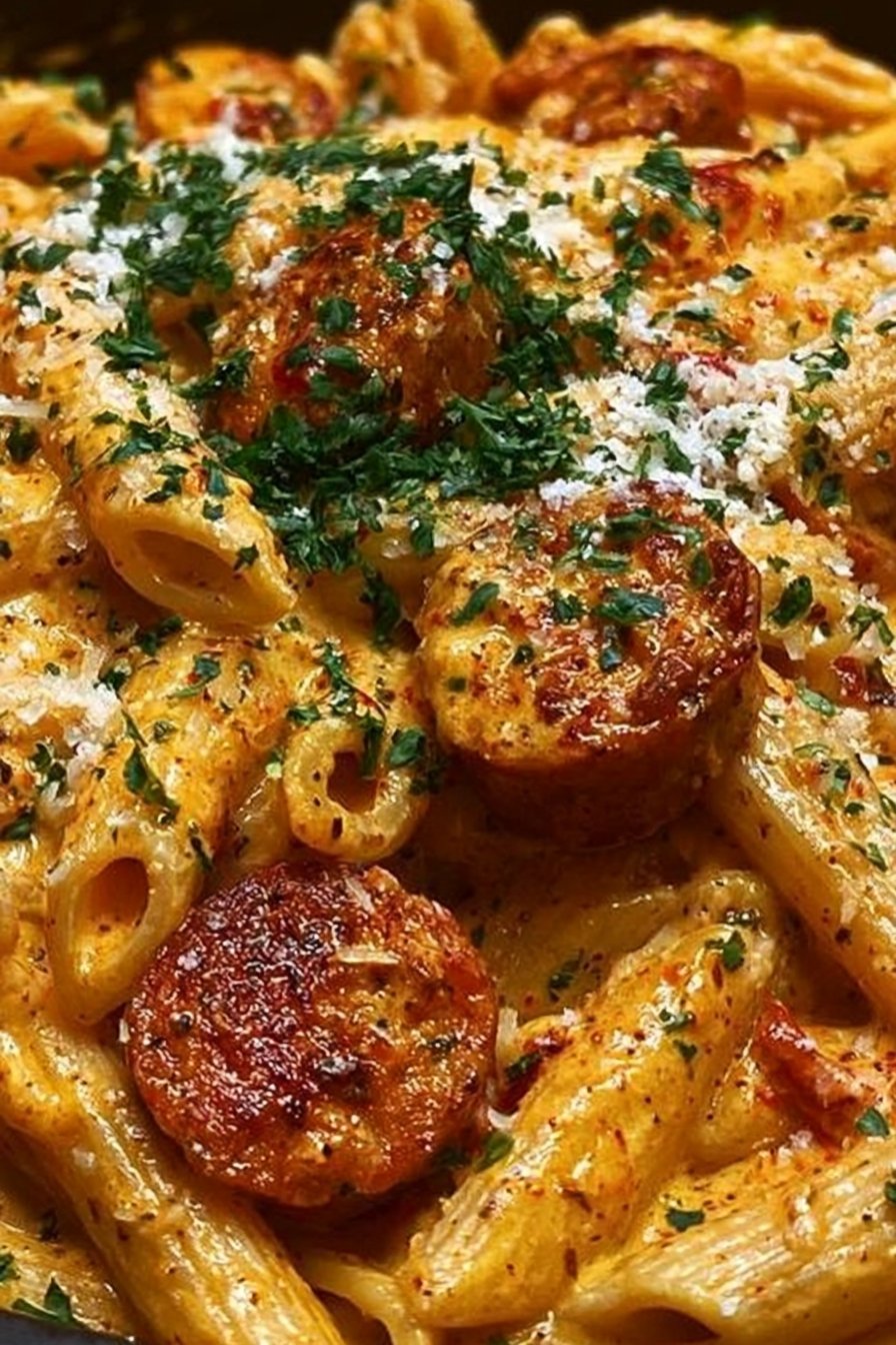 Creamy Spicy Cajun Sausage Pasta