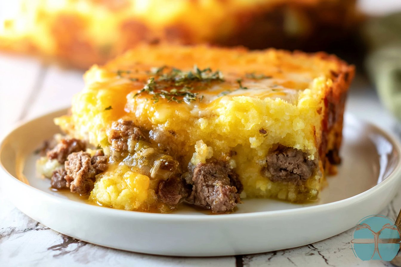 Cheesy Beefy Cornbread Casserole