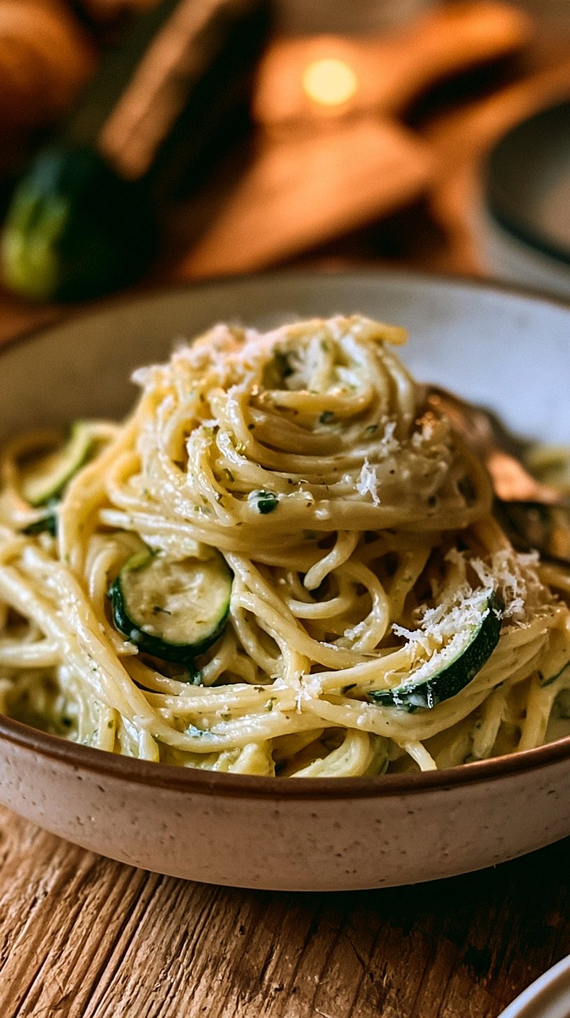 Schnelle cremige Zucchini-Pasta