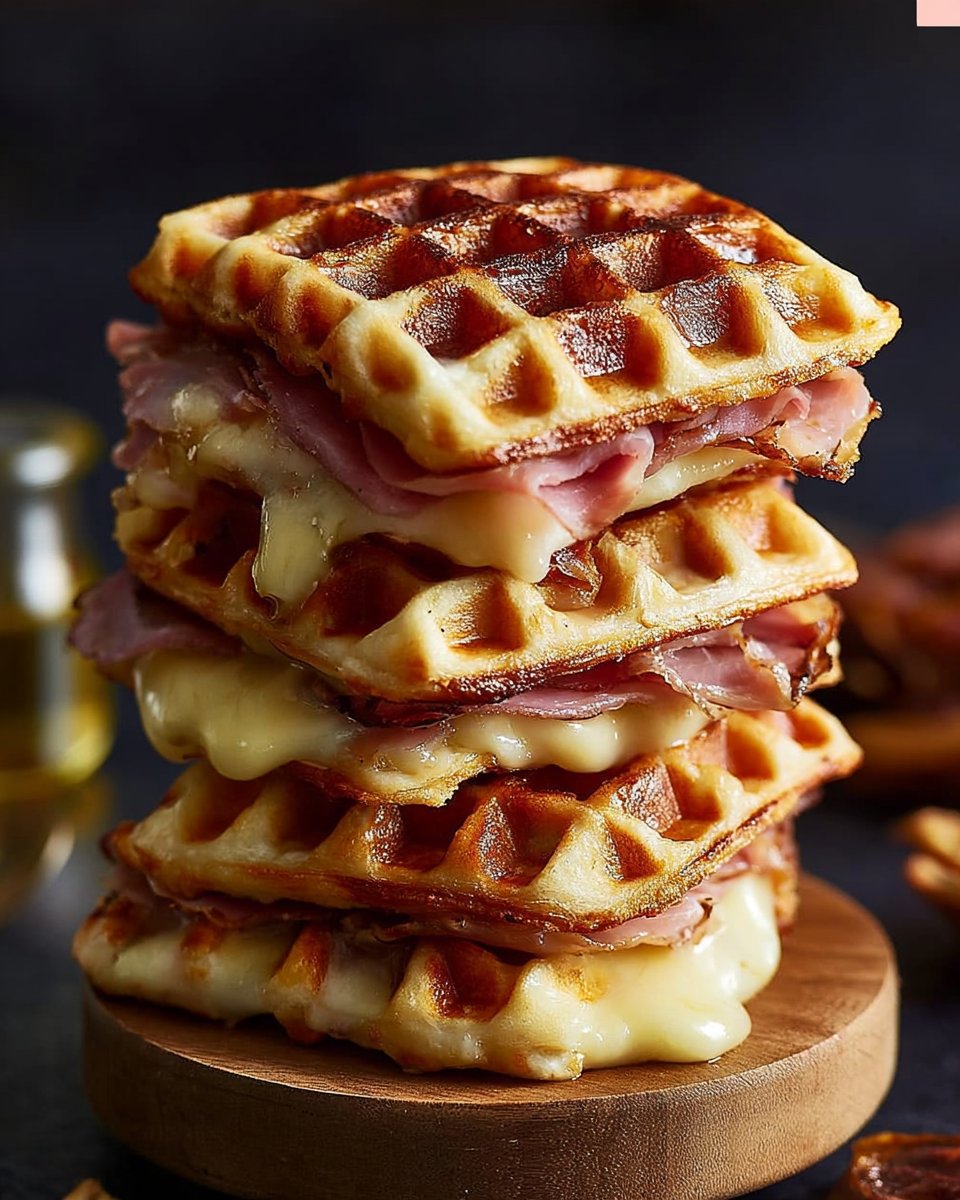 Herzhafte Waffeln mit Schinken und Käse einfach genießen!