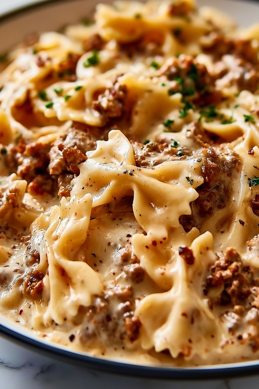 Cajun Beef Bowtie Pasta