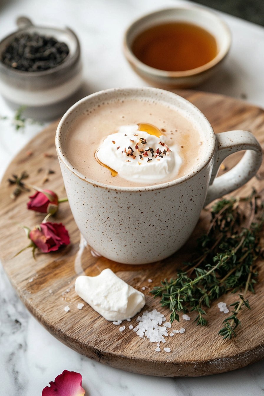 Vanille-Rosen-Tee-Latte