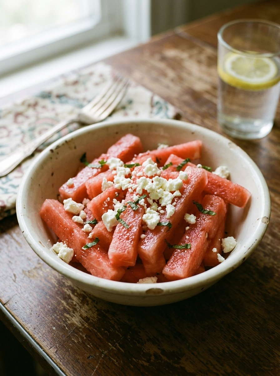 Juicy Watermelon Fries with Feta