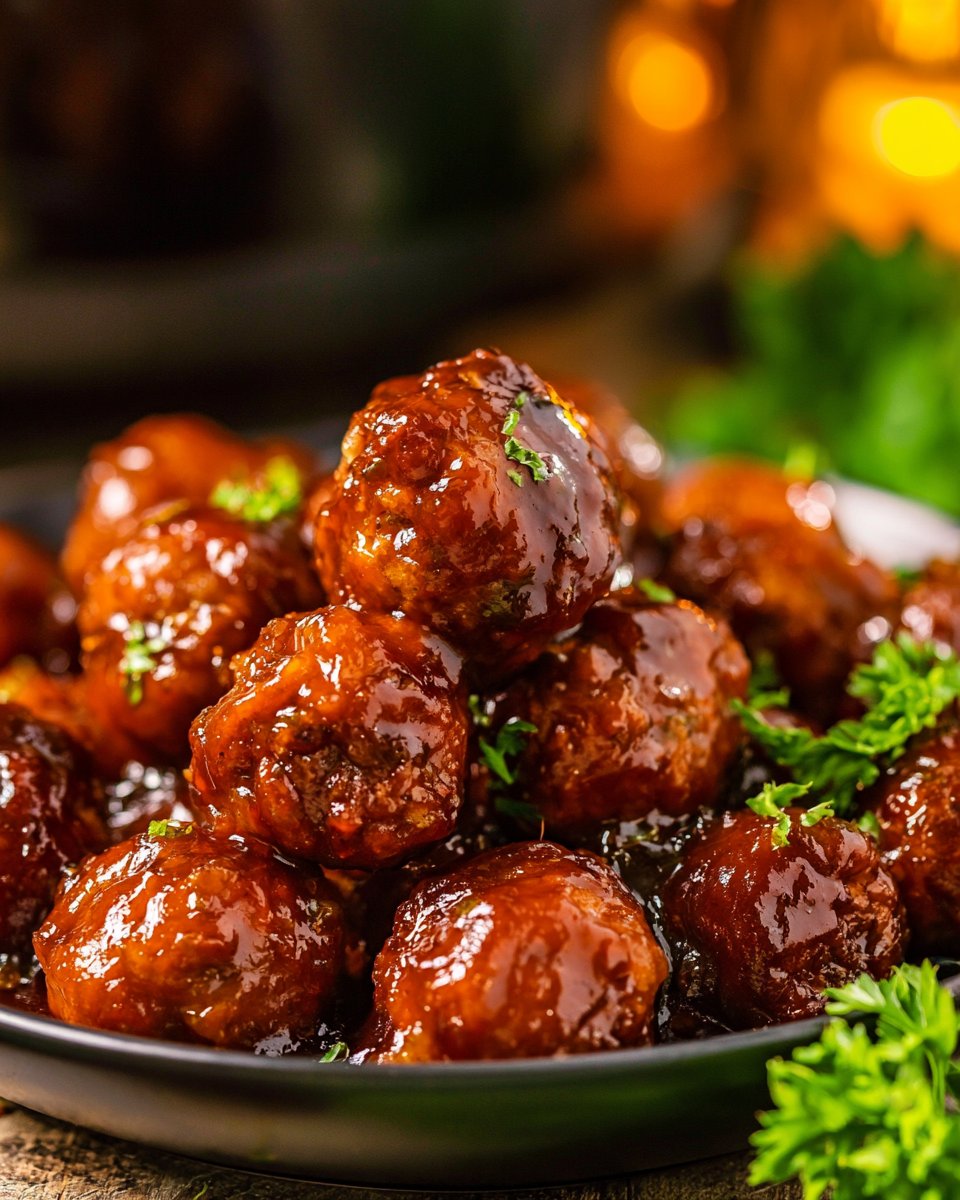 Crockpot Honey BBQ Meatballs