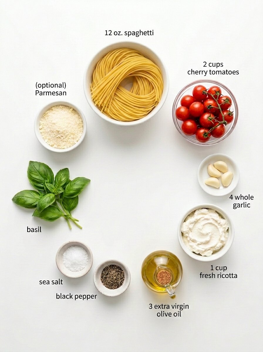 Roasted Tomato and Garlic Ricotta Pasta
