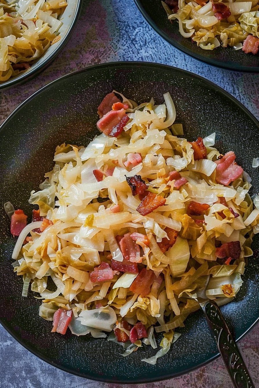 Fried Cabbage with Onions and Bacon
