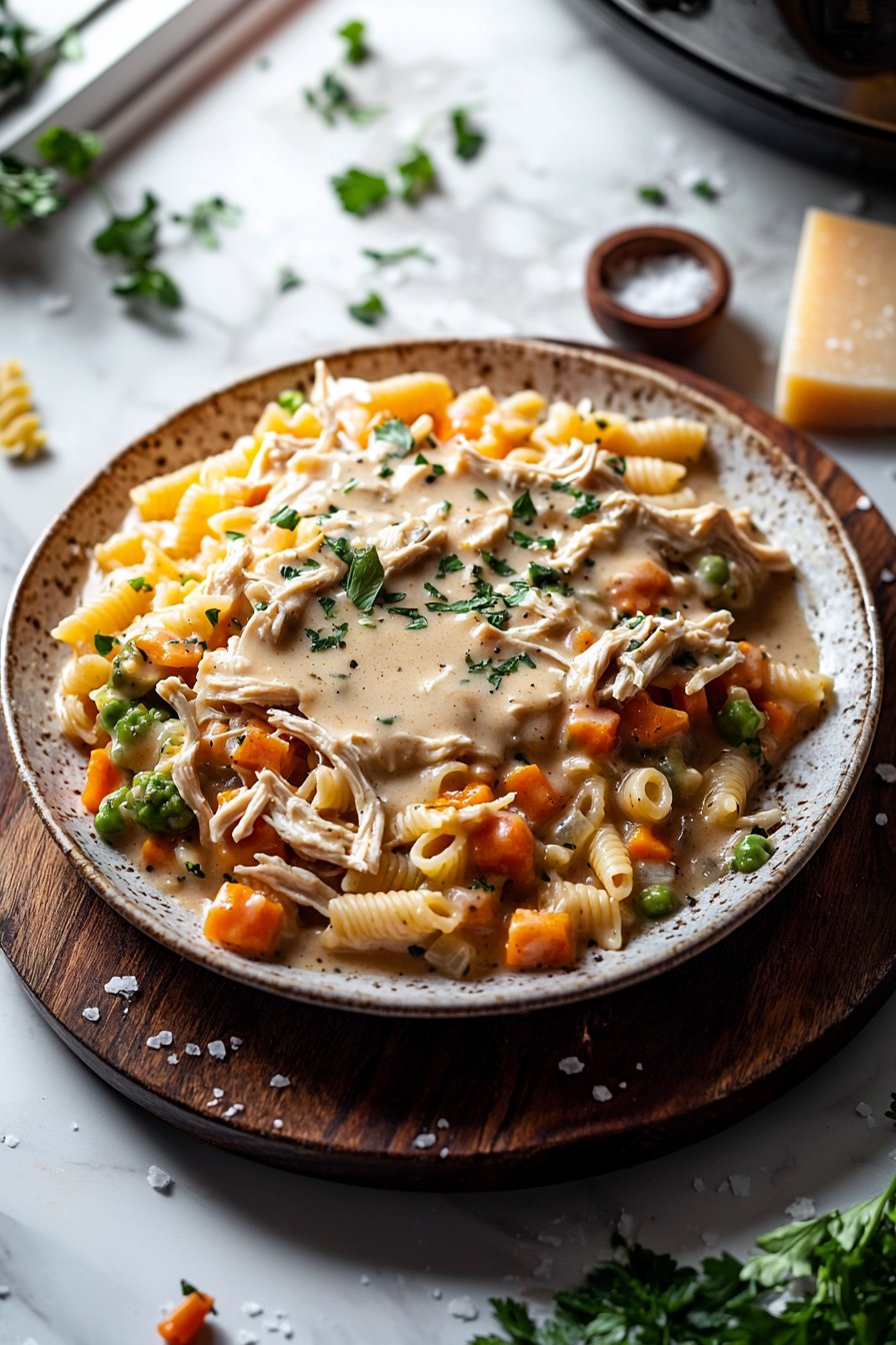 Crock Pot Chicken Pot Pie Pasta