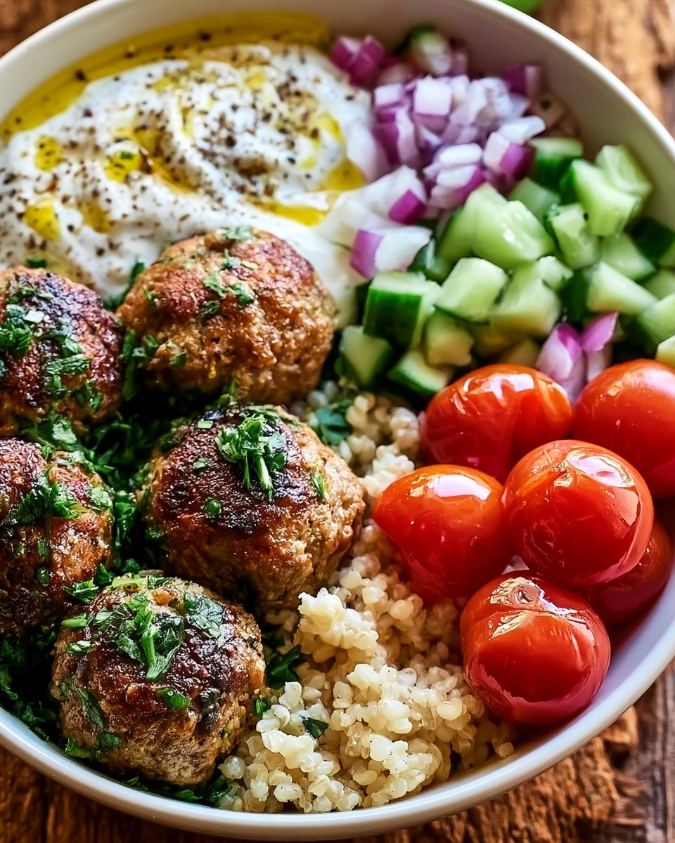 Greek-Style Meatball Bowl