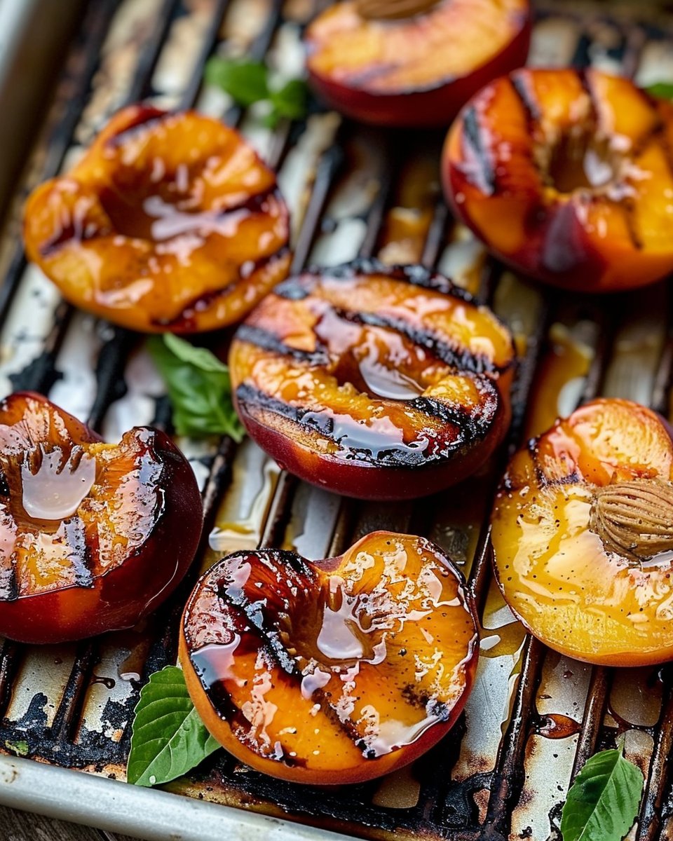 Grilled Peaches with Cinnamon and Brown Sugar