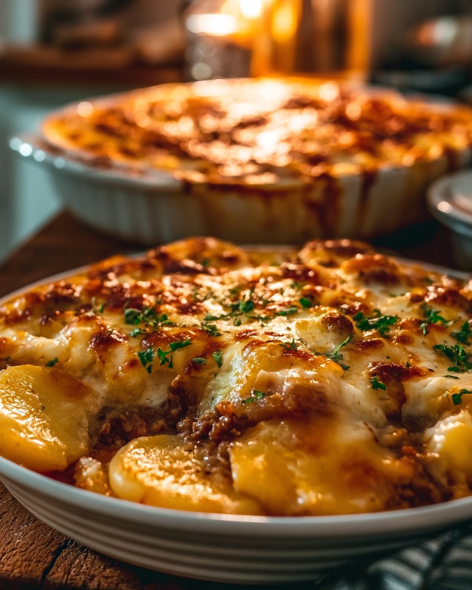 Hamburger Potato Casserole with Cheese