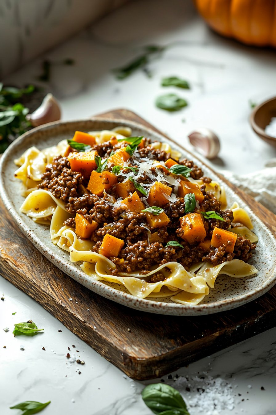 Kürbis Rindfleisch Bolognese