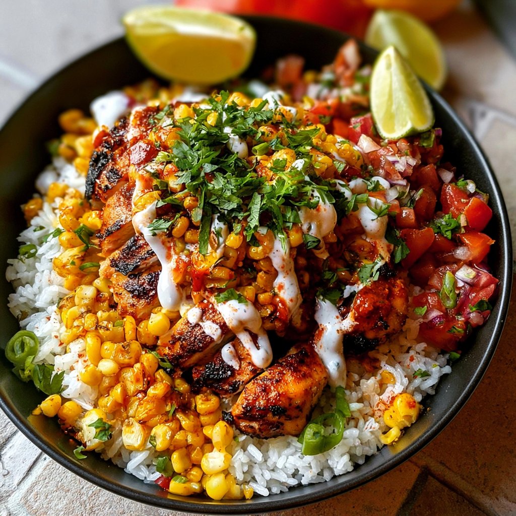 Street Corn Chicken Rice Bowl – Bold, Zesty & So Satisfying
