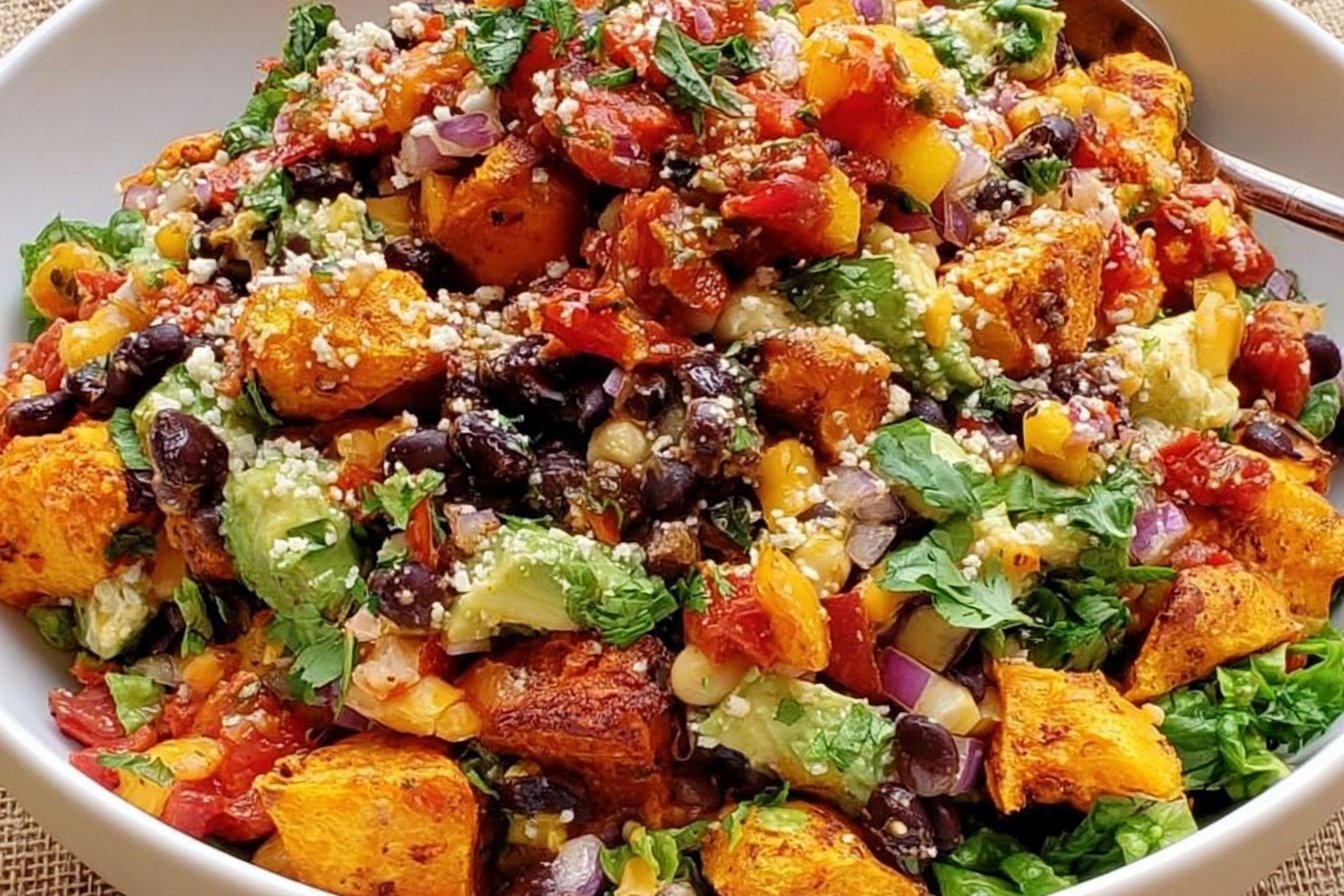 Roasted Sweet Potato Black Bean Salad