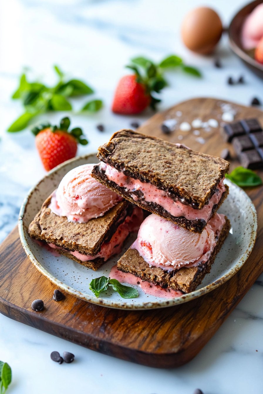 Strawberry Ice Cream Sandwiches