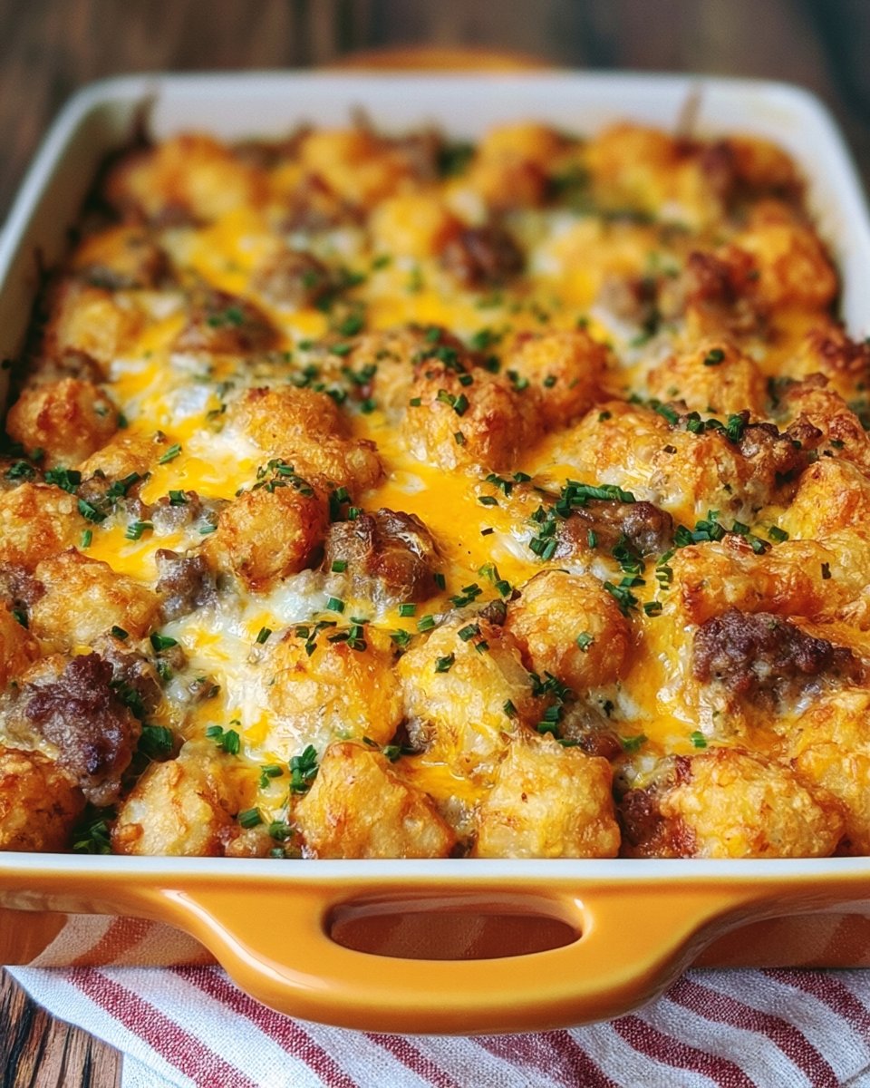 Sausage Tater Tot Breakfast Casserole
