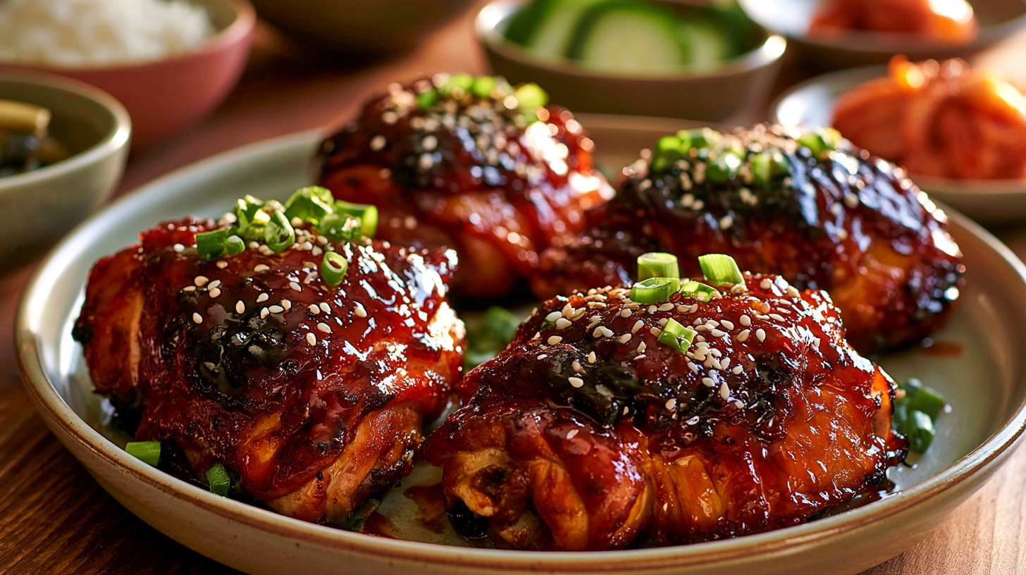 Sticky Korean Gochujang Chicken Thighs