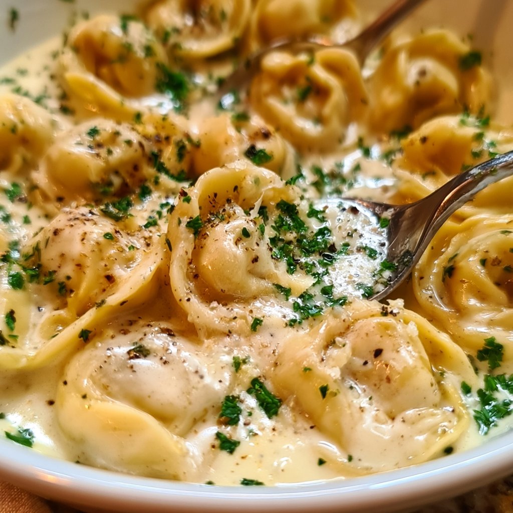 Cremige Knoblauch-Parmesan Tortellini