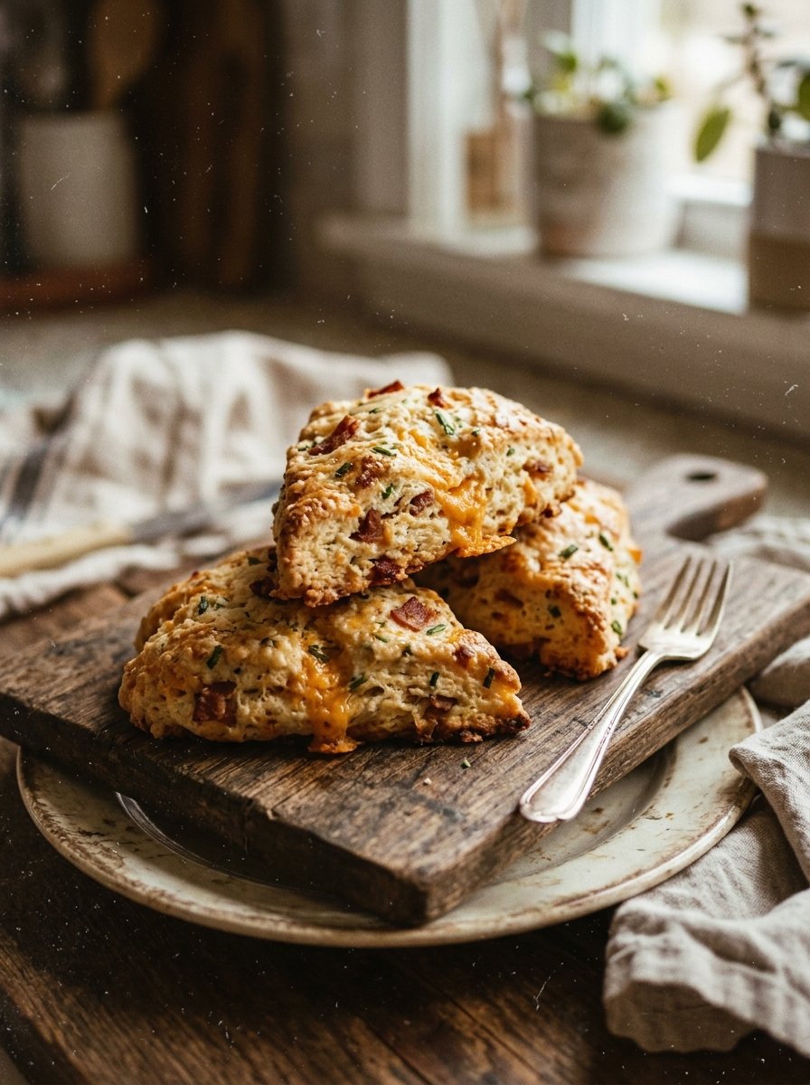 Bacon Cheddar and Chive Scones