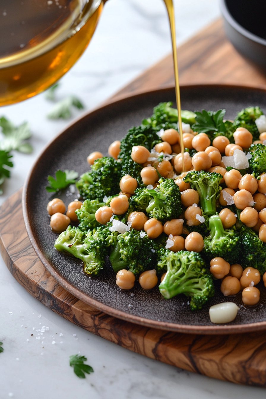 Knoblauch Brokkoli Kichererbsen Pfanne