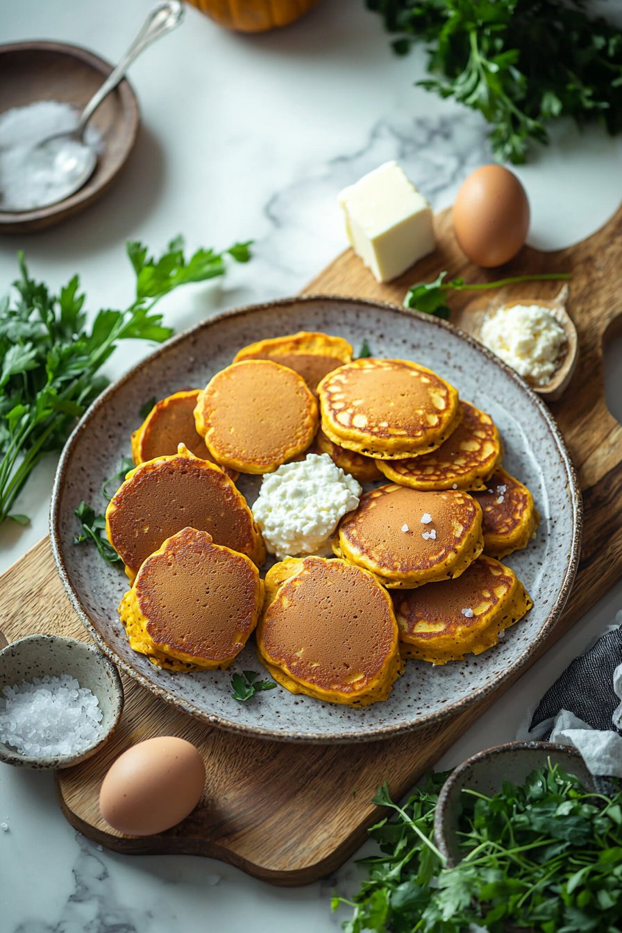Pumpkin Cottage Cheese Pancakes