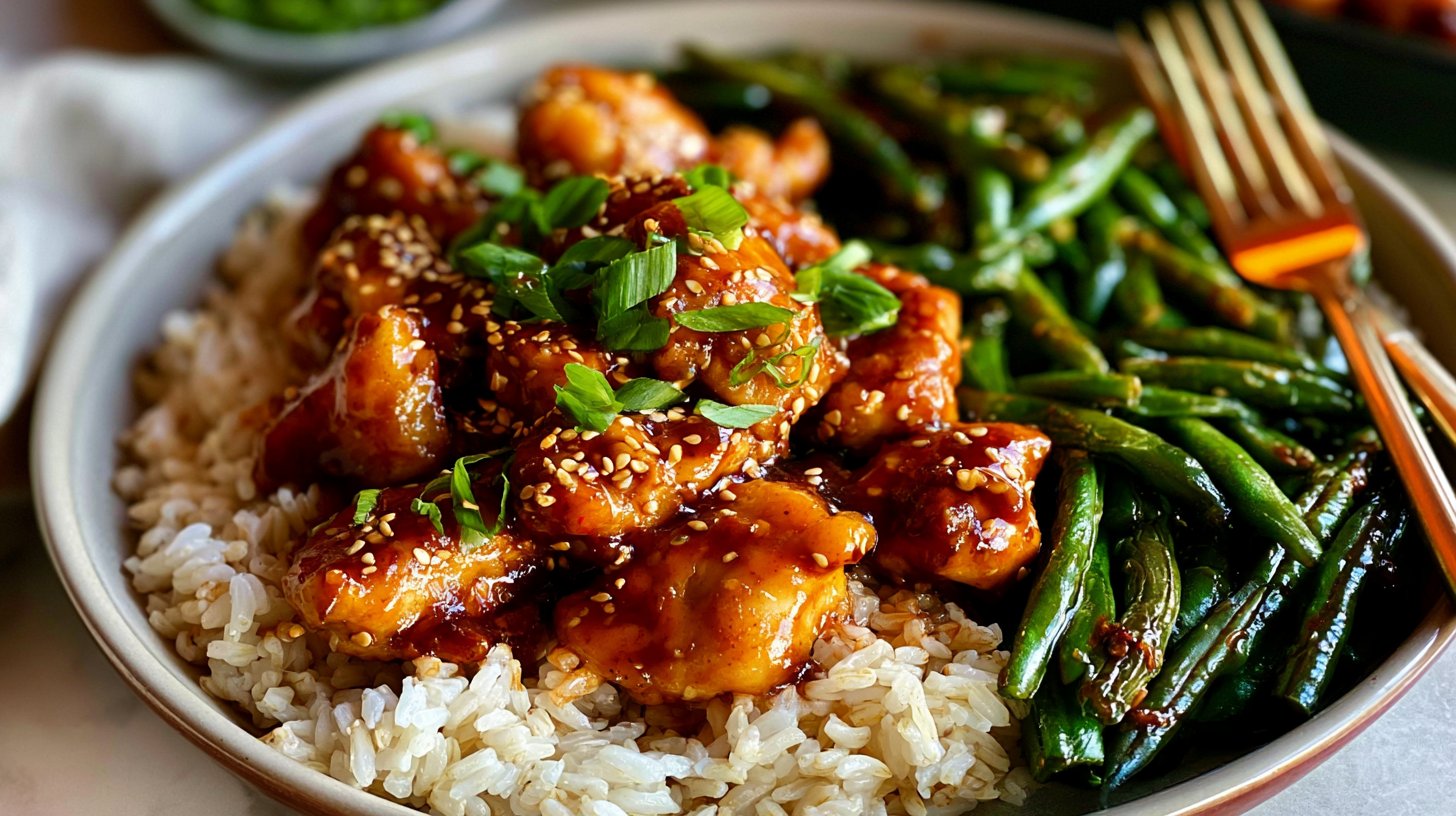 Honey Garlic Chicken and Green Beans