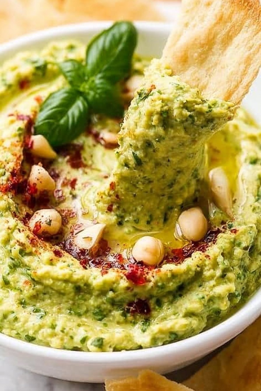 Basil Pesto Hummus