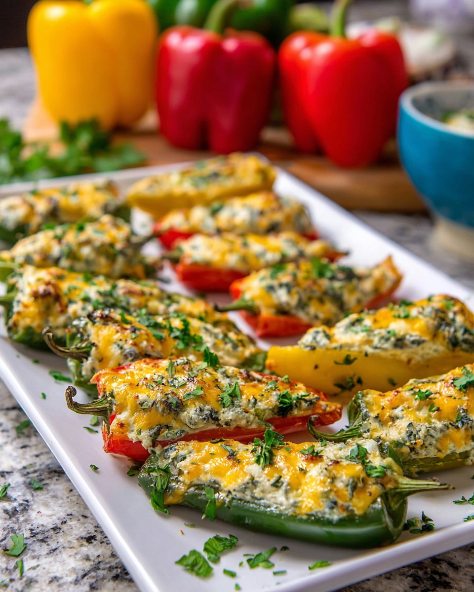 Grilled Spinach Dip Stuffed Jalapenos
