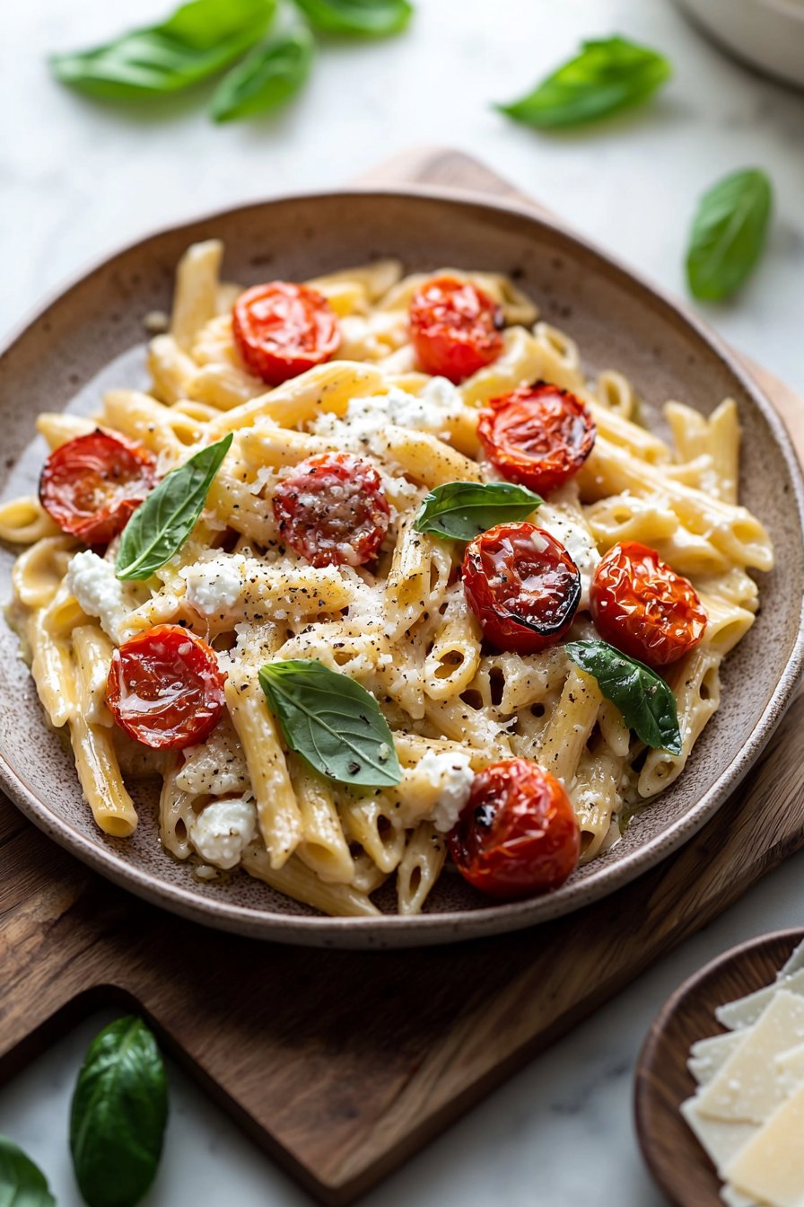 Roasted Tomato and Garlic Ricotta Pasta