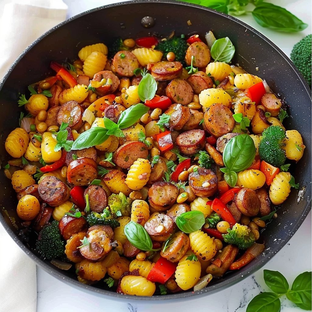 One-Pan Sausage Gnocchi and Veggies