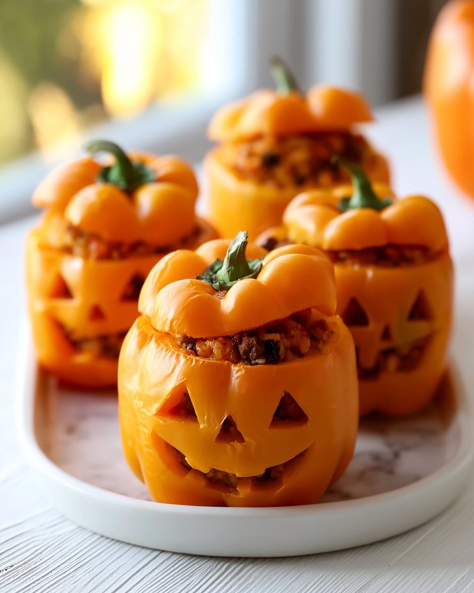 Shredded Chicken and Rice Stuffed Peppers