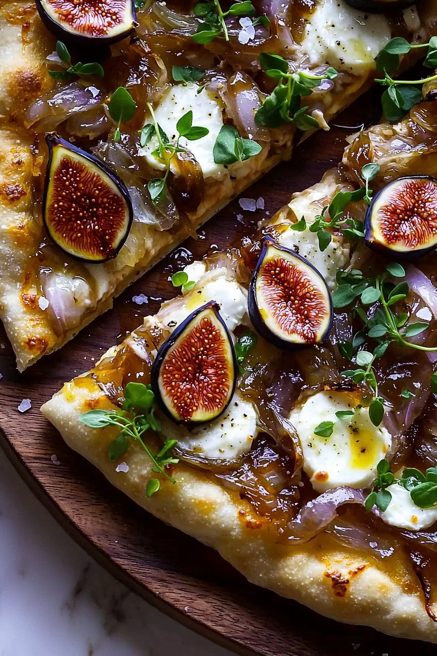 Feigen Karamellisierte Zwiebelpizza