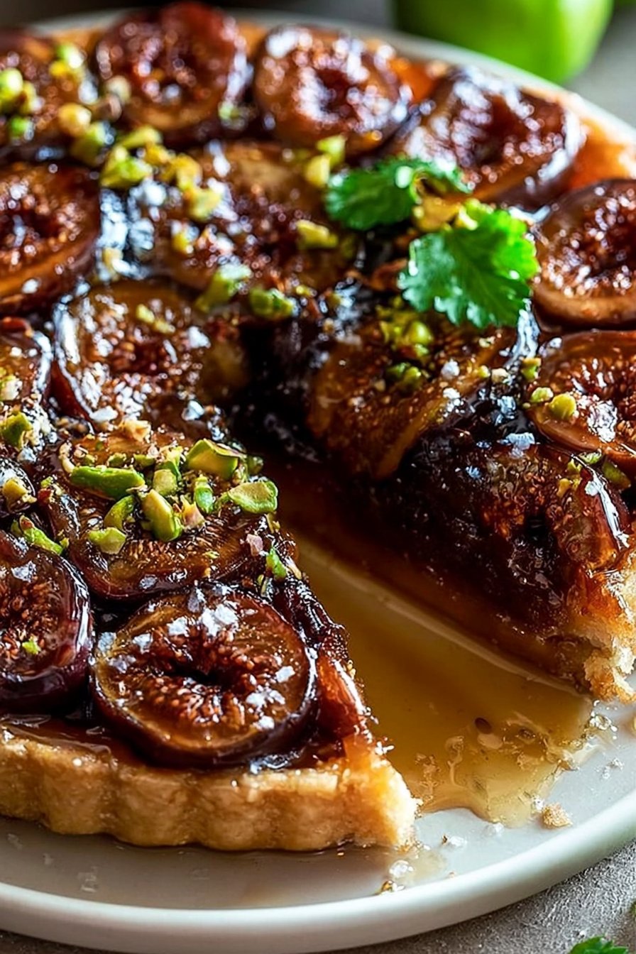 Decadent Salted Honey Pistachio Fig Tarte Tatin Recipe 2 Salted Honey and Pistachio Fig Tarte Tatin