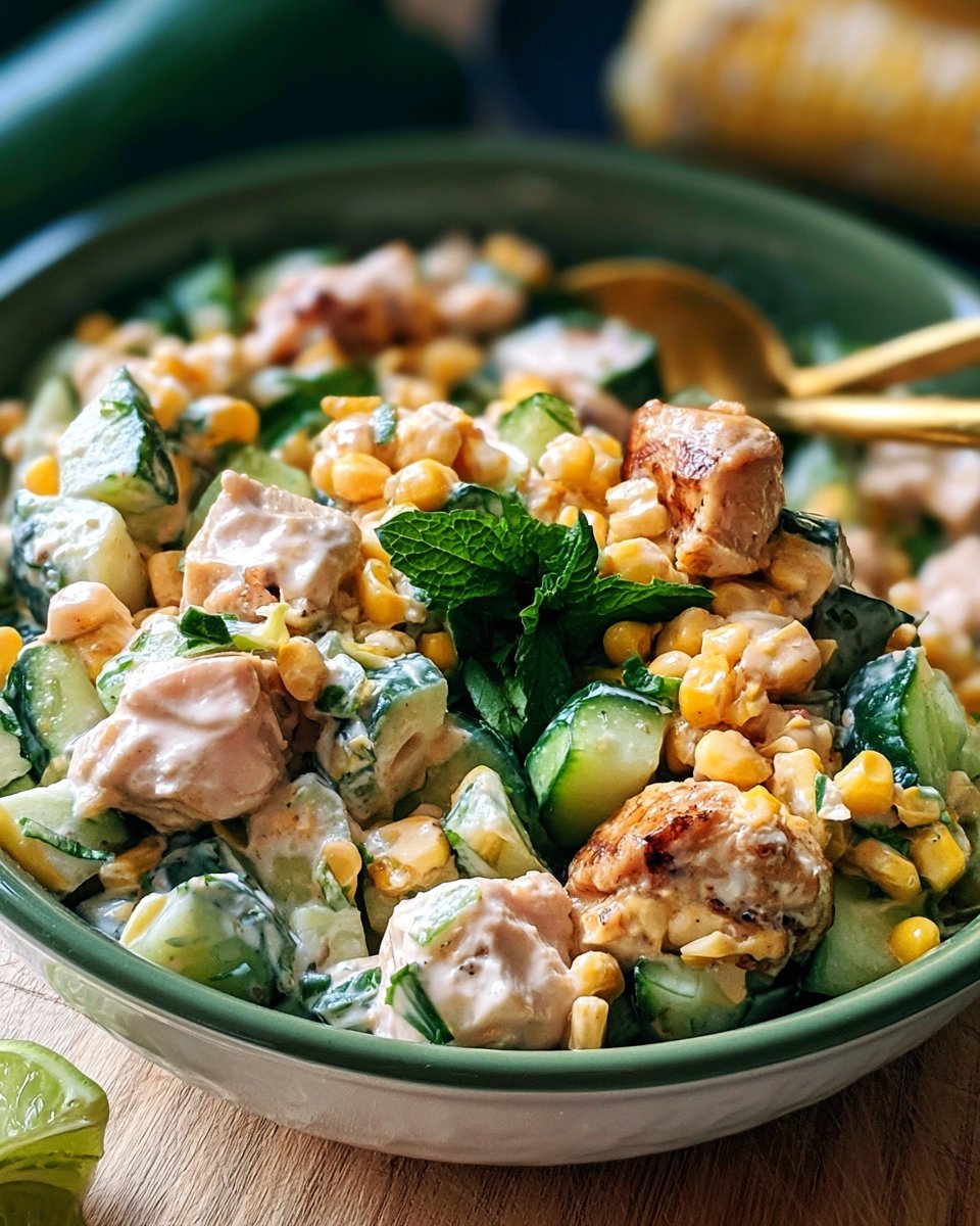 Street Corn Creamy Cucumber Chicken Salad Recipe