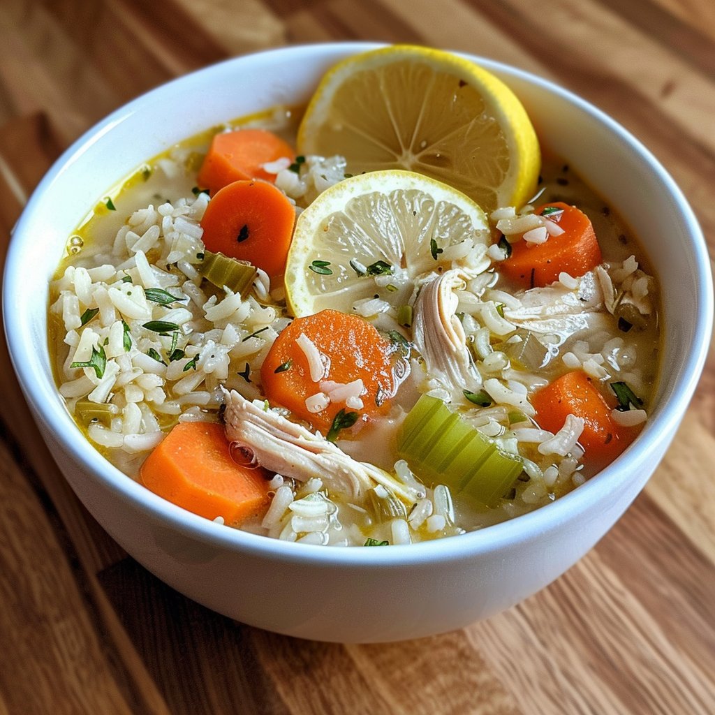 Slow Cooker Lemon Chicken Rice Soup Recipe