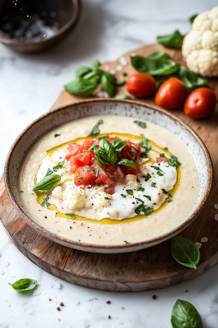 Creamy Vegan Tomato and Cauliflower Bisque