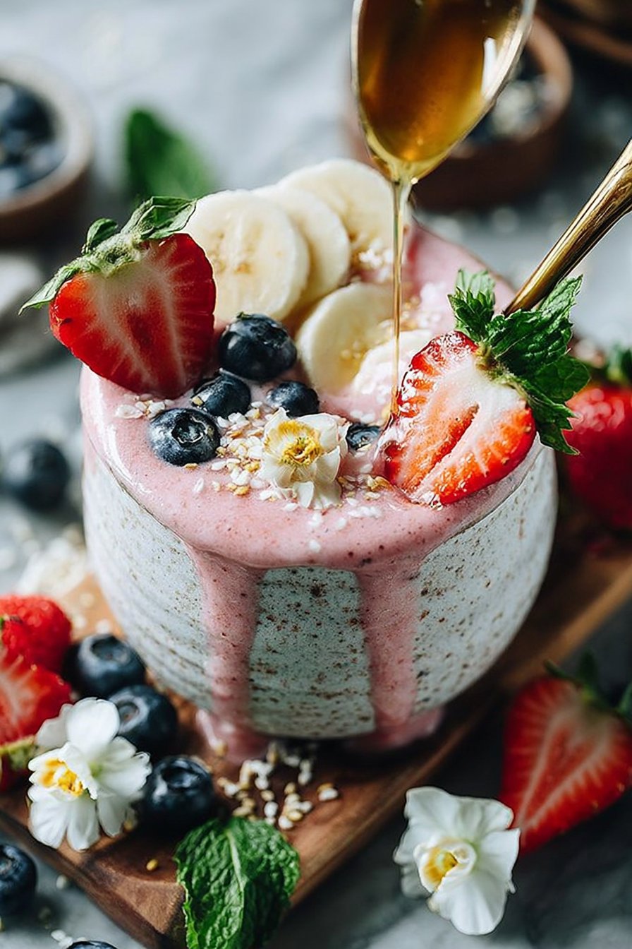 How to make Strawberry Coconut Smoothie? 2 Strawberry Coconut Smoothie