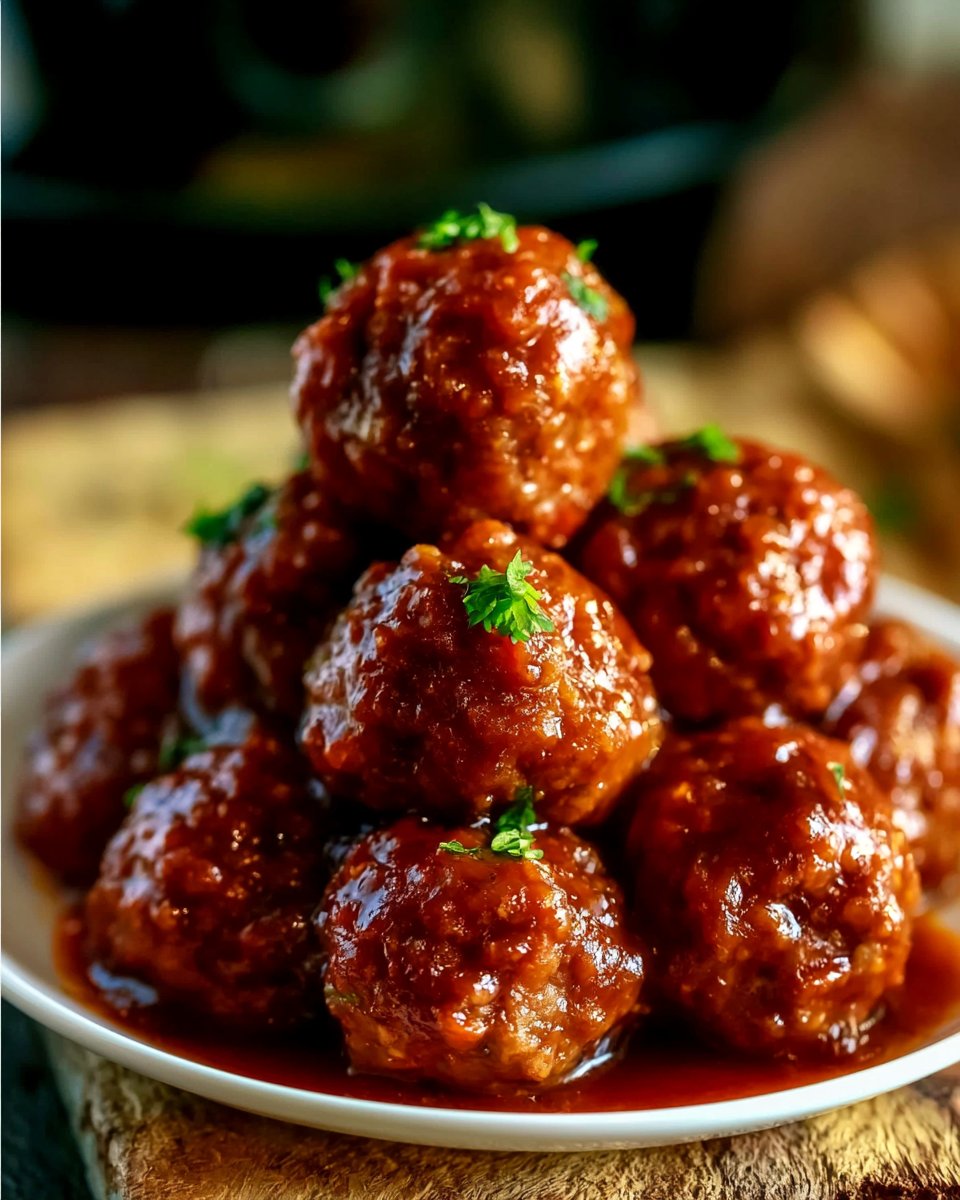 Slow Cooker 3-Ingredient Party Meatballs