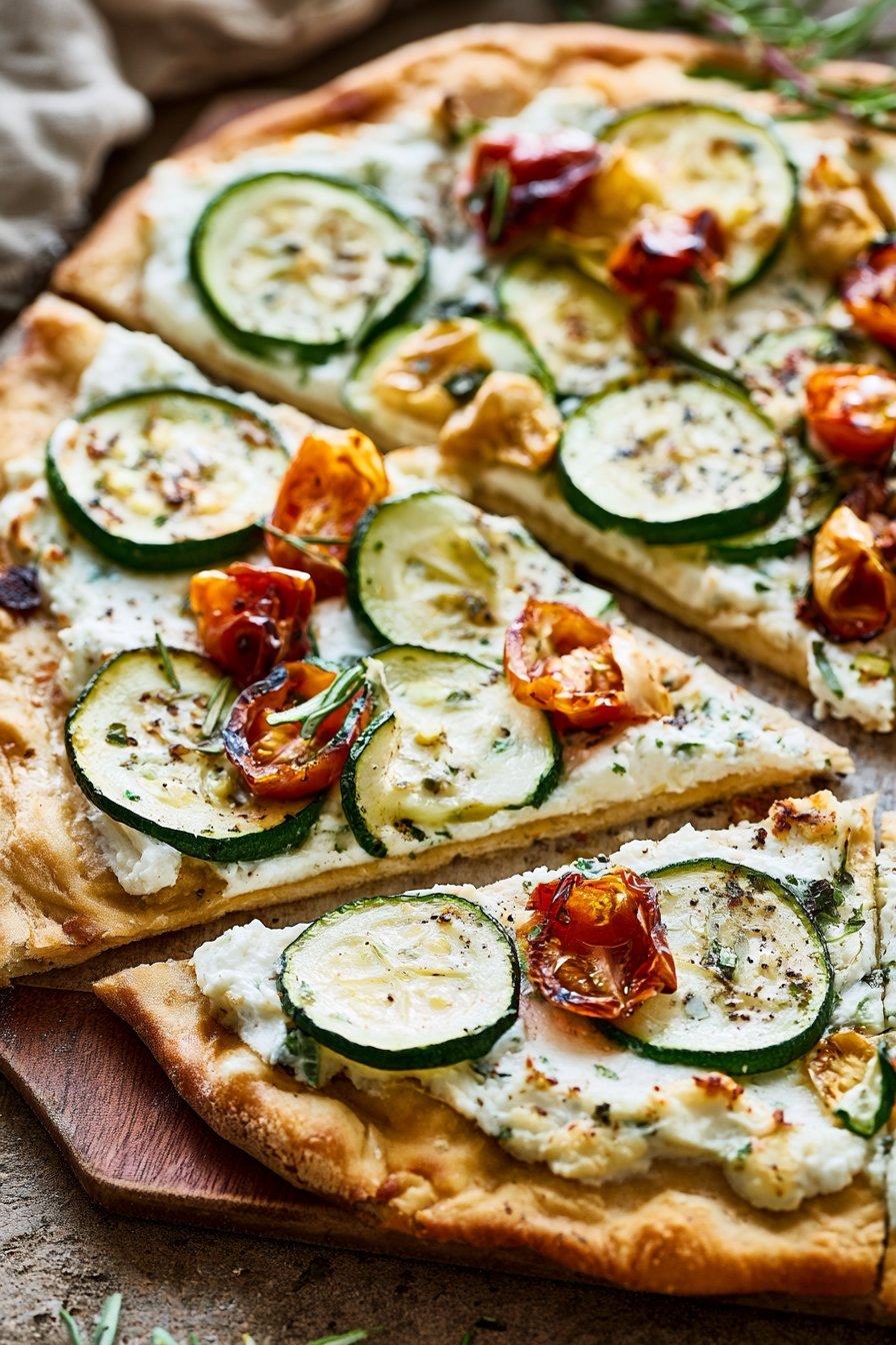 Zucchini &amp; Herbed Ricotta Flatbread
