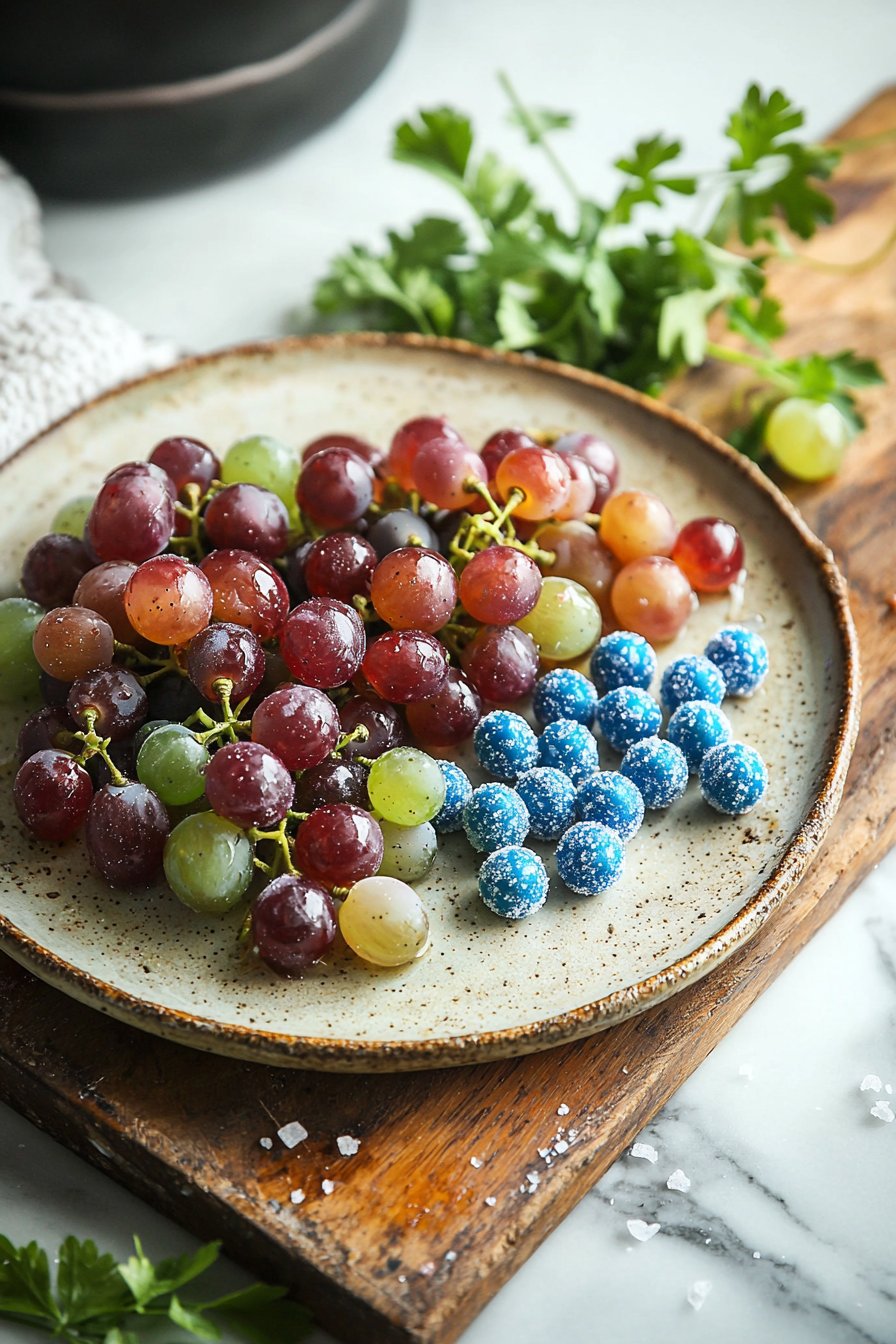 Blue Raspberry Starburst Candied Grapes