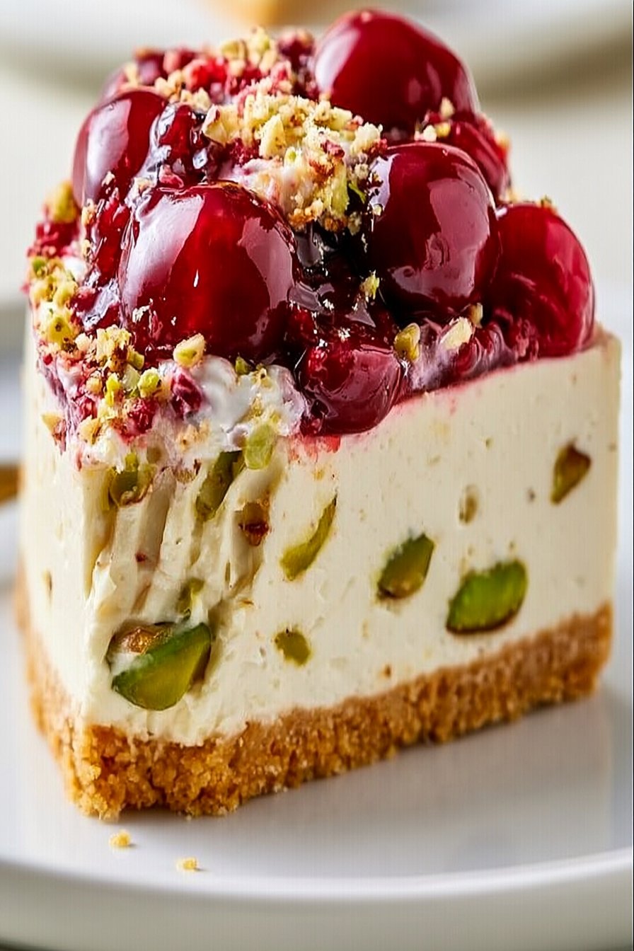 Cherry Pistachio Cheesecake
