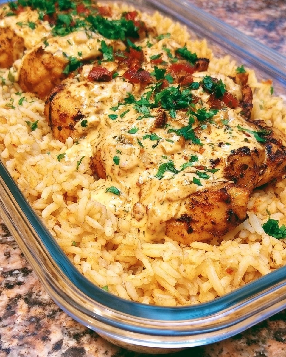 High Protein Creamy Cajun Chicken & Rice