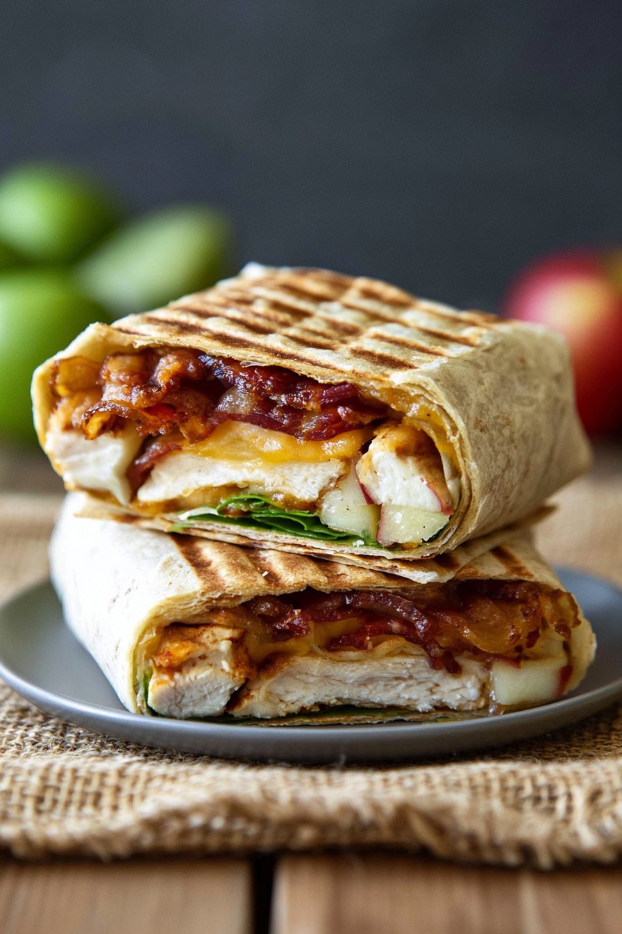 Chicken Bacon Apple Cheddar Wraps
