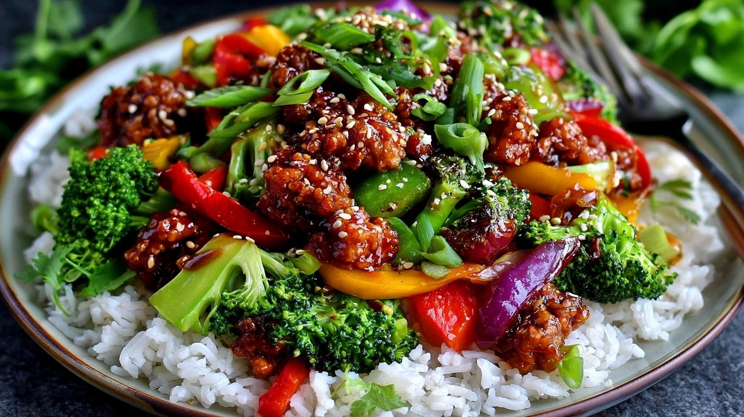 Healthy Ground Chicken Teriyaki Stir Fry