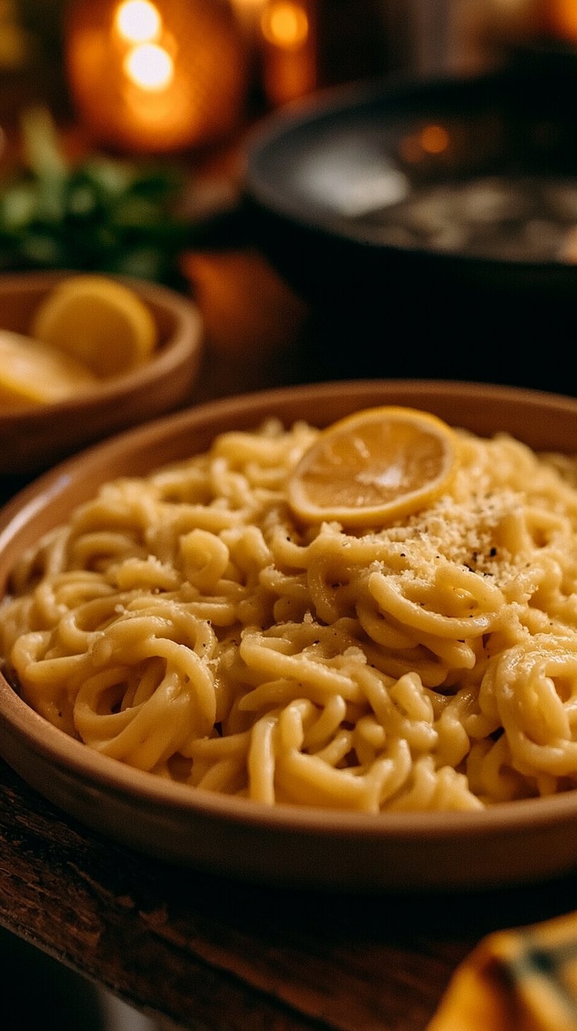 Pasta in Zitronen-Sahne-Soße – frisch, cremig & schnell