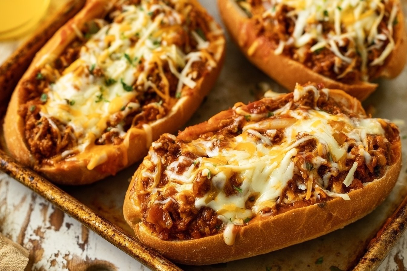 Cheesy Garlic Bread Sloppy Joes