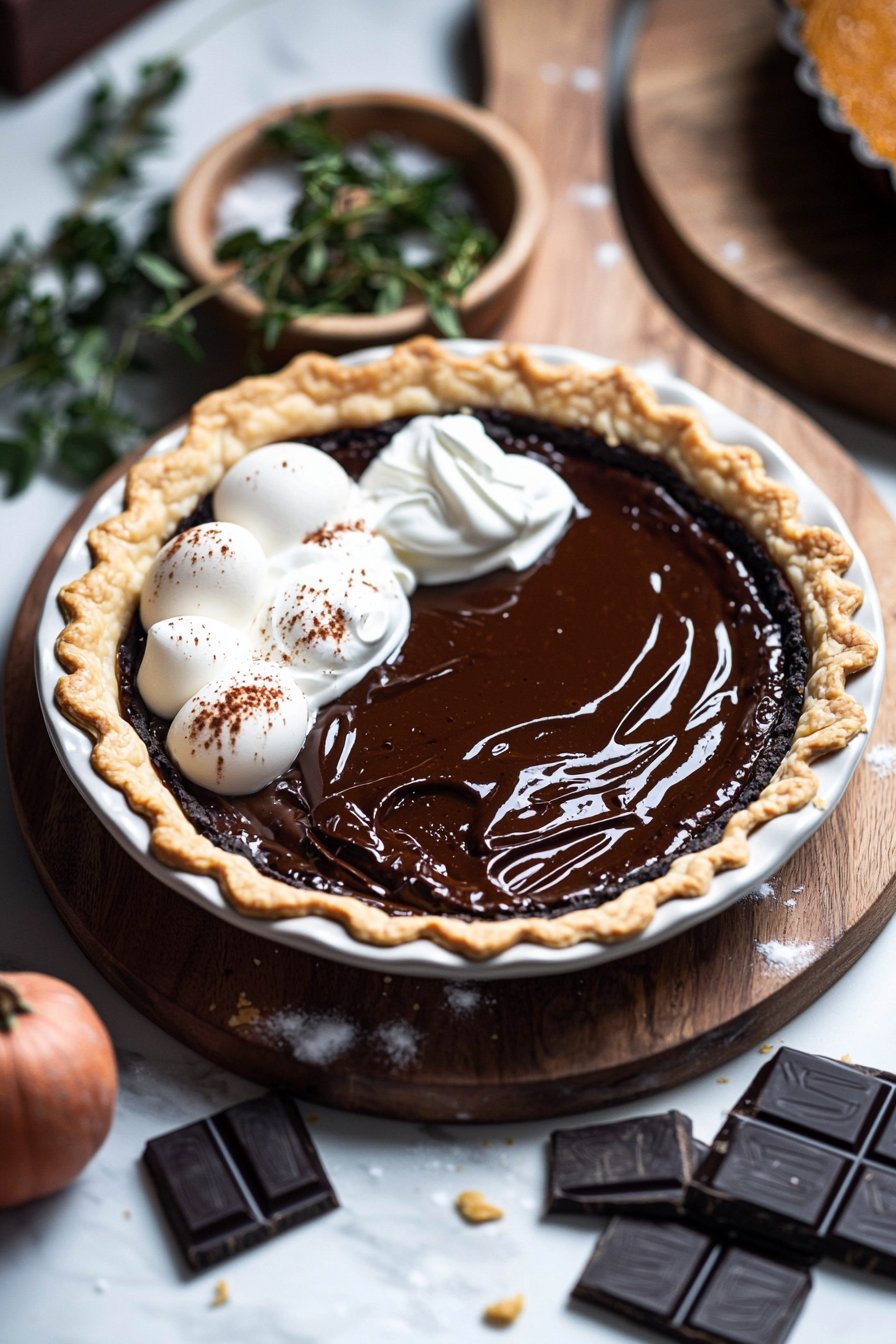 Creamy Dark Chocolate Pumpkin Tart