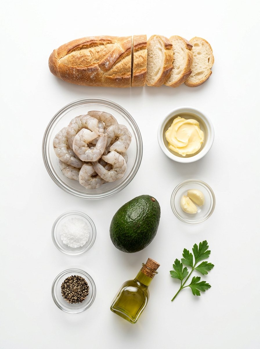 Garlic Shrimp Crostini with Avocado