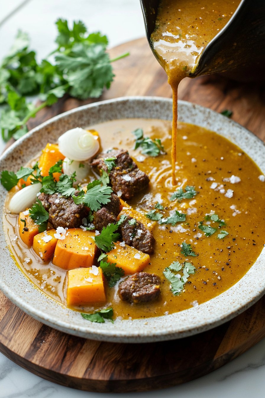 Spicy Beef Pumpkin Soup