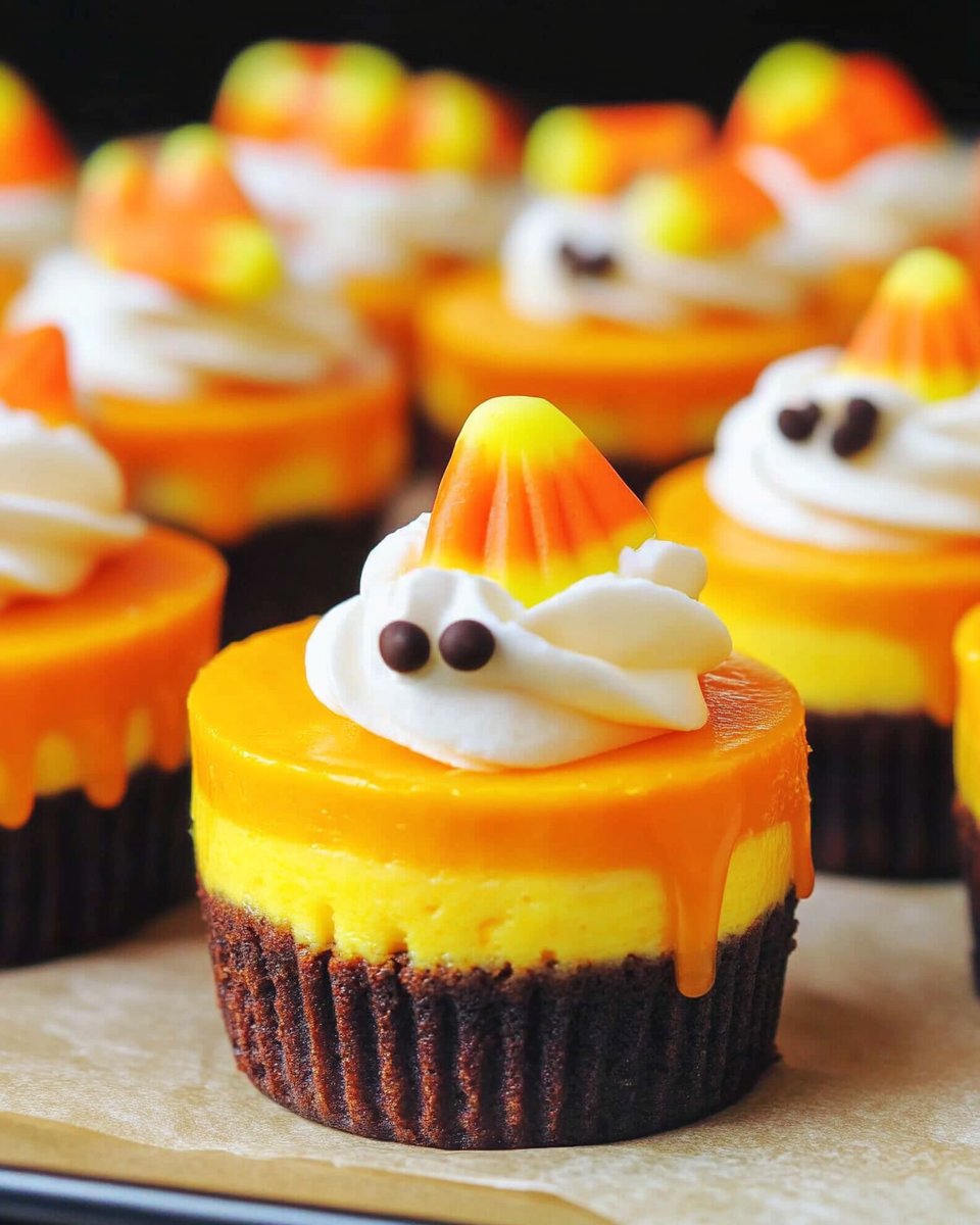 Mini Candy Corn Cheesecakes